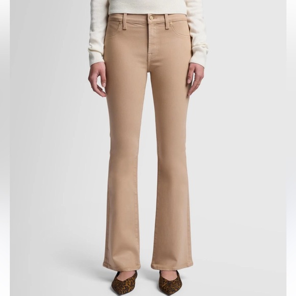 👖NWT SEVEN FOR ALL MANKIND JISELLE BOOTCUT JEANS IN BEIGE SIZE 26 - Picture 3 of 17
